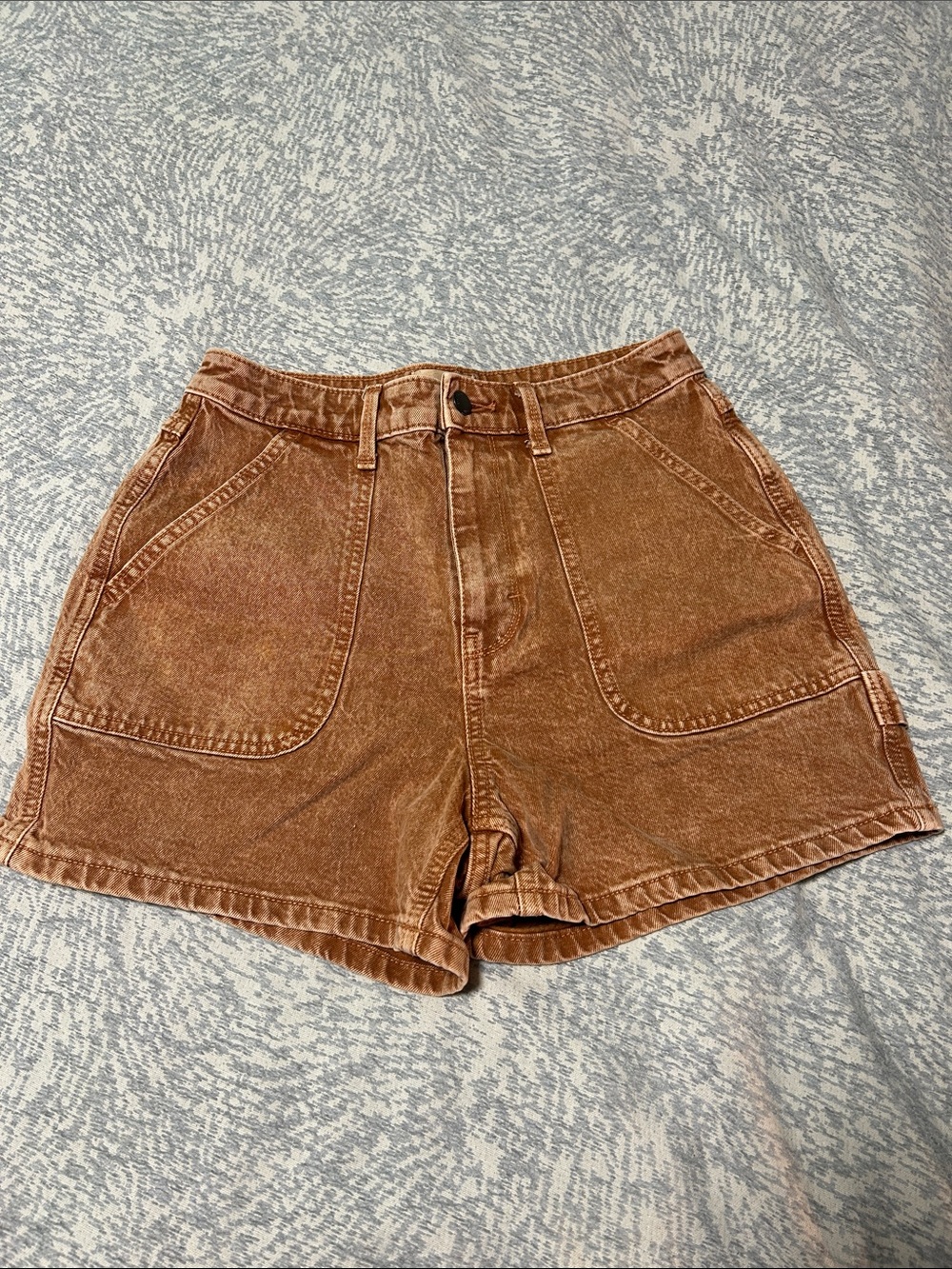 Orange Denim Jean Shorts